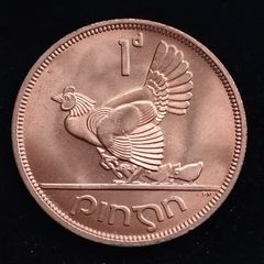 Ireland - 1968 - 1 Penny - Hen with Chicks - UNC - KM.11 - [277]