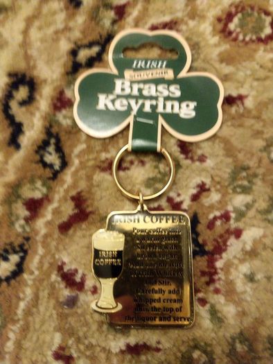 brass keyring Irish coffee for sale .