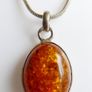 Vintage Baltic Amber Sterling Silver Pendant, rope Necklace length 18" - 5,7g Image 5