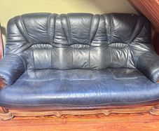 leather sofa and armchairs