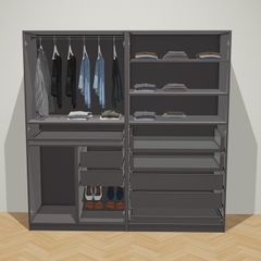 Ikea Pax wardrobe 200cm (2 x 100cm) with doors - dark brown