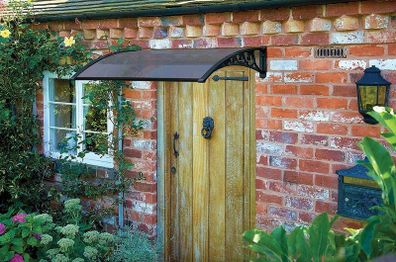 Black Easy Fit 1m Tinted Door Canopy, 100x60x23 cm (FREE POSTAGE)