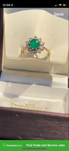 Beautiful 1920s antique 9ct gold ring size R & box