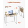 Folding Desk, 80 cm Small Foldable Table for Compact Spaces, Space Saving Computer Table, Sturdy Particleboard with Storage Hooks Image 2