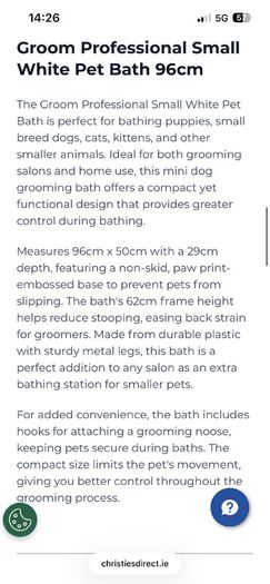 Dog grooming bath
