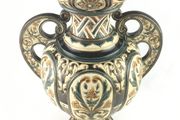 Rare antique Bohemian majolica vase