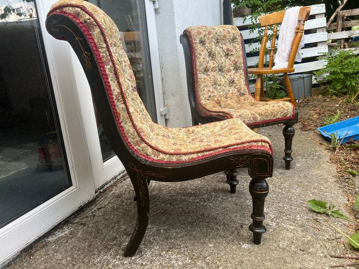 Pair of antique Slipper chairs