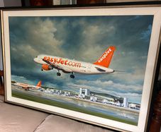 EasyJet Airbus A320 large aircraft painting 100 x 69 cm