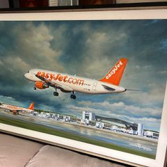 EasyJet Airbus A320 large aircraft painting 100 x 69 cm