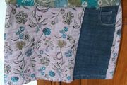 Ladies Pink and Denim Mini skirt Size 12