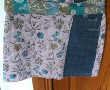 Ladies Pink and Denim Mini skirt Size 12
