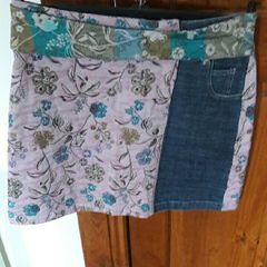 Ladies Pink and Denim Mini skirt Size 12