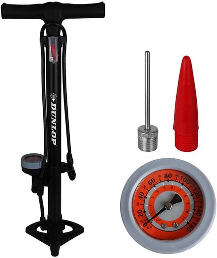 Dunlop Bike Floor Pump with Analogue Gauge - FREE SHIPPING - Delivery in 1/2 working days by GLS