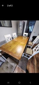 Solid oak table and 6 chairs