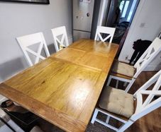 Solid oak table and 6 chairs