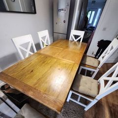 Solid oak table and 6 chairs