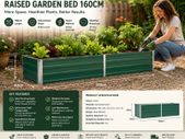 Raised Garden Bed 160cm Galvanised Steel Planter Box Green