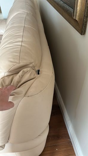 Free cream leather sofas & chair