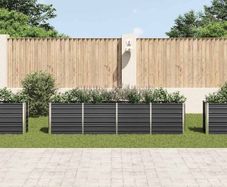 Raised Garden Bed 320x40x77 cm Galvanised Steel Anthracite (3 AVAILABLE)