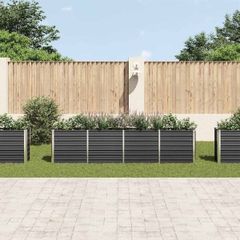 Raised Garden Bed 320x40x77 cm Galvanised Steel Anthracite (3 AVAILABLE)
