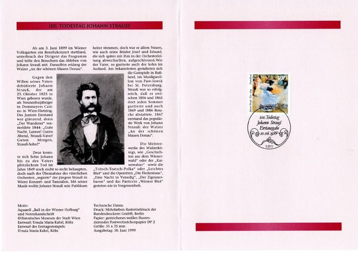1999 Bundes Republic Deutschland (Germany) Federal Annual Stamp EFT Collection with 42 images of contents