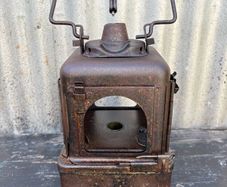 Antique Adlake railway lantern, no burner, no glass