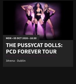 2x seated Pussycat dolls tickets
