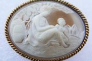 Vintage Shell Cameo Brooch Cameo Ivory Scarf Clip