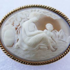 Vintage Shell Cameo Brooch Cameo Ivory Scarf Clip