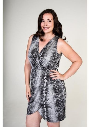 Brand new Pink Clove snakeskin sleeveless wrap midi dress size UK20 EUR48 Postage included