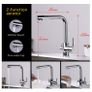 GRIFEMA G4003 3 in1 Kitchen Mixer Tap with Drinking Filtered Water Outlet, Dual Lever Water Sink Tap, 3/8 Inch Hose, Chrome Image 2