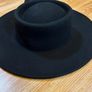 Black Wide Brim Hat with Ribbon Tie Classic Costume vintage Style Image 2