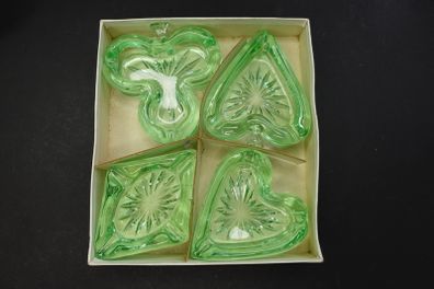 Vintage Glass Poker Table Ashtrays (in original box)