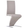 Dining Chairs with Zigzag Shape 2 pcs Cappuccino Faux Leather Image 2