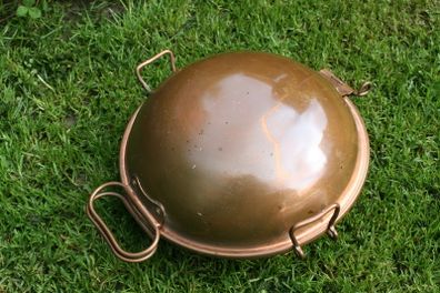 Vintage Hinged Hammered Copper CATAPLANA Portugal 10 1/2 inch Seafood Steamer Copper pan