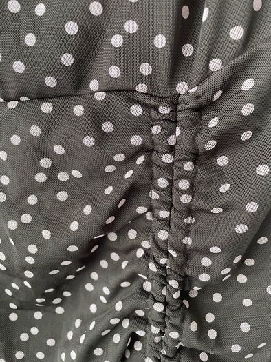 Prettylittlething  black polka dot ruched dress plus size new