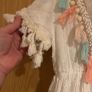 Girls cream tassel dress Image 3