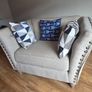 Cream couch and chair Image 6