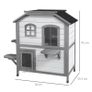 2-Story Indoor or Outdoor Cat House W/ Escape Door, Cat Shelter, White Image 2