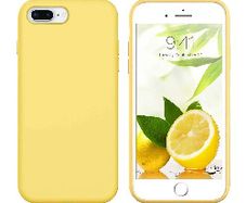 Liquid Silicone Case For Apple iPhone 8 Plus / 7 Plus Luxury Thin Phone Cover Yellow