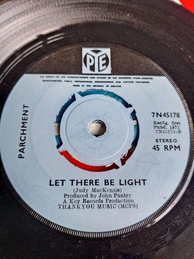Parchment  Light up the Fire 1972 7" Single Irish Pressing