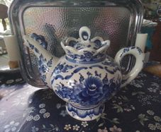 Delph Blue Style Large Teapot