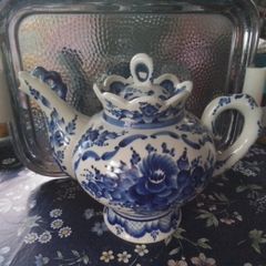 Delph Blue Style Large Teapot