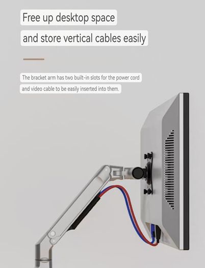 Newscene Extended 3 level Single monitor arm stand in black