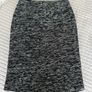 Marble Black & White Tweed Asymmetric Button Midi Skirt - Size EU 38 Image 3