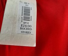Red trousers vintage elastic waist tag attached