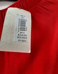 Red trousers vintage elastic waist tag attached