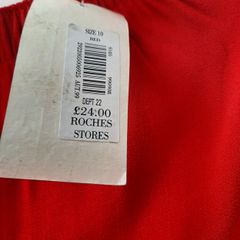 Red trousers vintage elastic waist tag attached