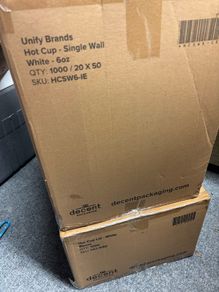 6oz Coffee Takeaway Cups & Lids 1000 Unopened