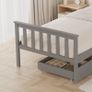 Single Bed Frame with Storage Drawers, Sturdy Bed Base for Kids Adults, With Footboard, Wood Bed Frame Without Mattress Grey Image 3